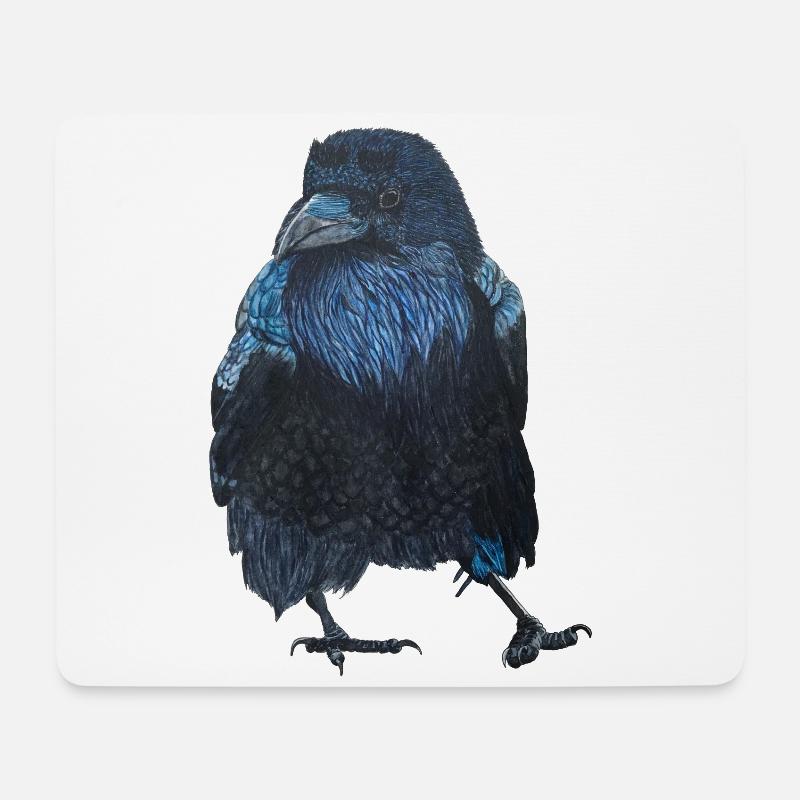 Raven Crow Walking - Mouse Pad (horizontal) - white