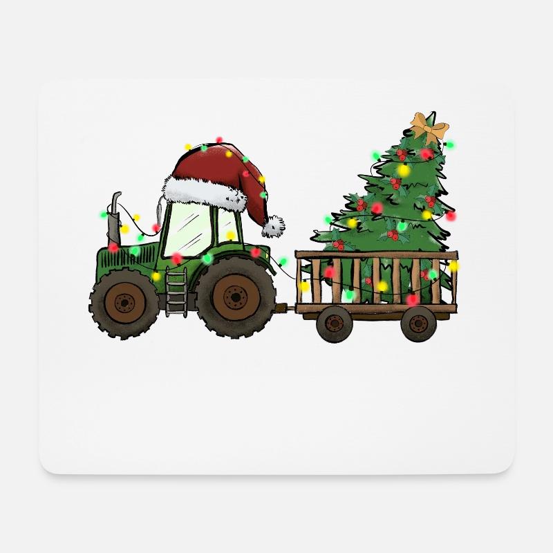 Trekker Weihnachtbaum Landwirt Geschenk - Mousepad (Querformat) - Weiß