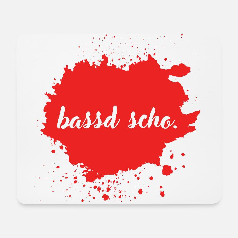 bassd scho. - franconian slang - Mousepad (Querformat) - Weiß