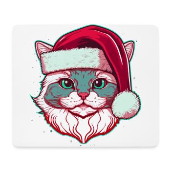Gorgeous cat wearing Christmas hat - Mouse Pad (horizontal) - white - Front