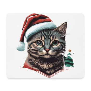 Perfect Christmas cat illustration, the ideal - Mouse Pad (horizontal) - white - Front