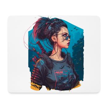 Stunning Design Of A Beautiful Futuristic Girl - Mouse Pad (horizontal) - white - Front