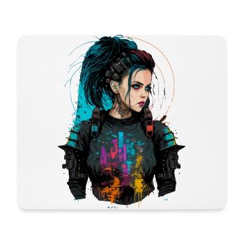 Atemberaubendes Gemälde einer wunderschönen Punk-Frau - Mousepad (Querformat) - Weiß - Vorne
