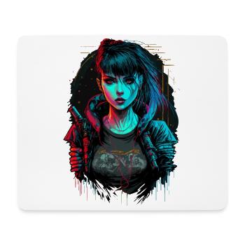 Cooles digitales Gemälde eines Cyber-Girls - Mousepad (Querformat) - Weiß - Vorne
