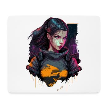 Cool Drawing of a Futuristic Women - Mouse Pad (horizontal) - white - Front