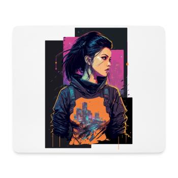 Erstaunliche Zeichnung einer Punk-Dame - Mousepad (Querformat) - Weiß - Vorne