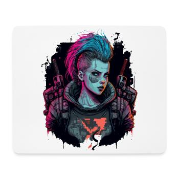 Erstaunliches Design einer Science-Fiction-Frau - Mousepad (Querformat) - Weiß - Vorne