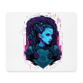 Cooles Artwork einer Science Fiction Lady - Mousepad (Querformat) - Weiß - Vorne