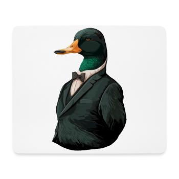Cute illustration of a duck in a suit - Mouse Pad (horizontal) - white - Front