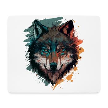 Erstaunliches Design eines Wolfes - Mousepad (Querformat) - Weiß - Vorne