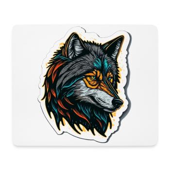 Digital Painting of a Wolf Head - Mouse Pad (horizontal) - white - Front