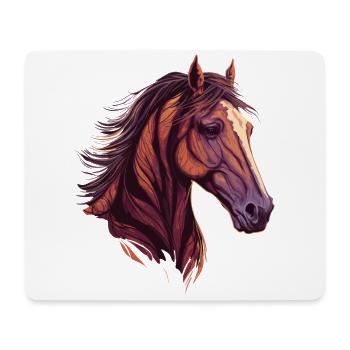 Schöner Pferdekopf - Mousepad (Querformat) - Weiß - Vorne