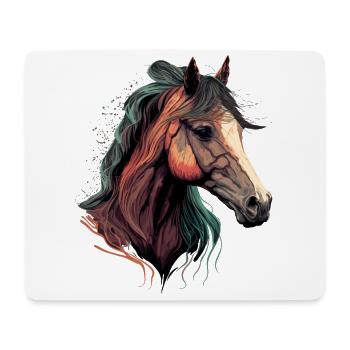 Dessin de chevaux - Tapis de souris (format paysage) - blanc - Devant