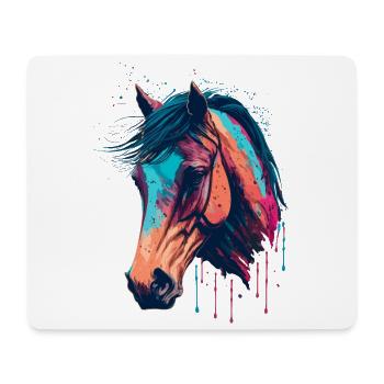 Horse Head Drawing - Mouse Pad (horizontal) - white - Front