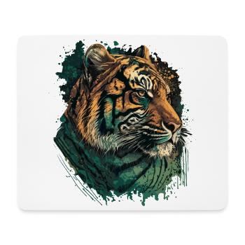 Grüner Tiger - Mousepad (Querformat) - Weiß - Vorne