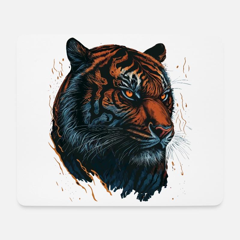 Tiger - Predator - Mousepad (Querformat) - Weiß