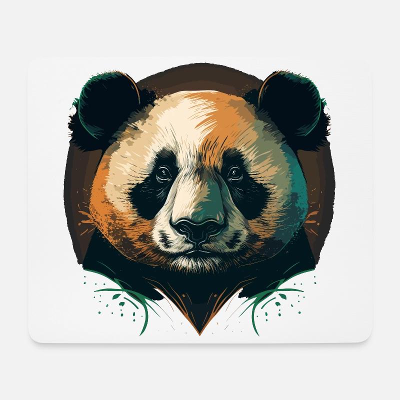 Niedlicher Pandakopf - Mousepad (Querformat) - Weiß