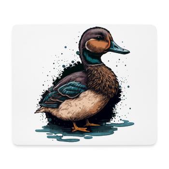 Beau canard - Tapis de souris (format paysage) - blanc - Devant