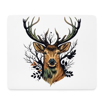 Visage de cerf - Tapis de souris (format paysage) - blanc - Devant