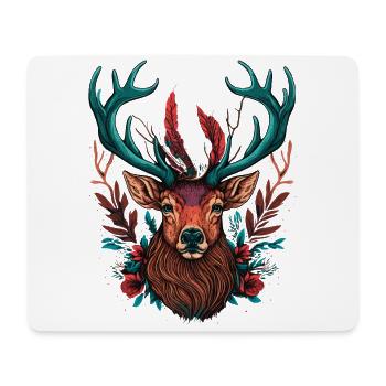 Cerf - Tapis de souris (format paysage) - blanc - Devant