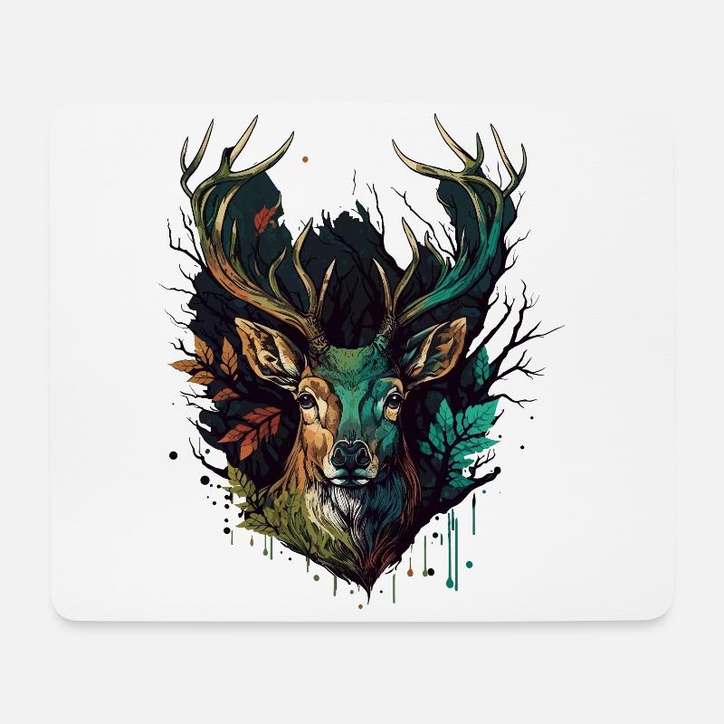 Geweih Liebhaber - Mousepad (Querformat) - Weiß
