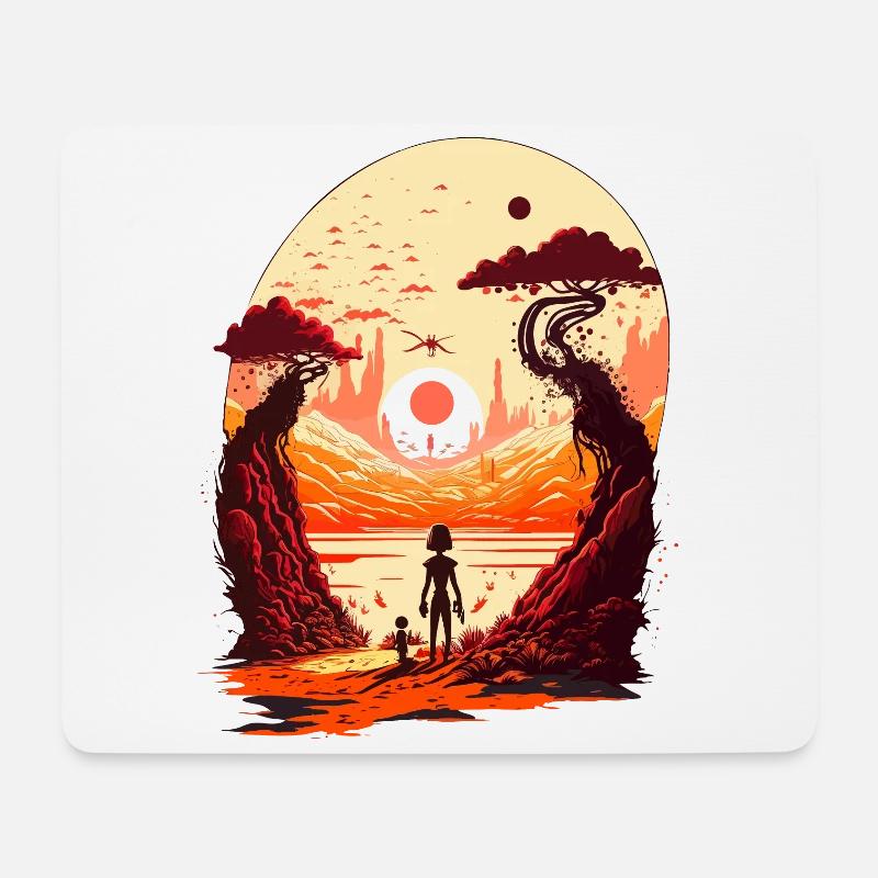 Science-Fiction - Mousepad (Querformat) - Weiß