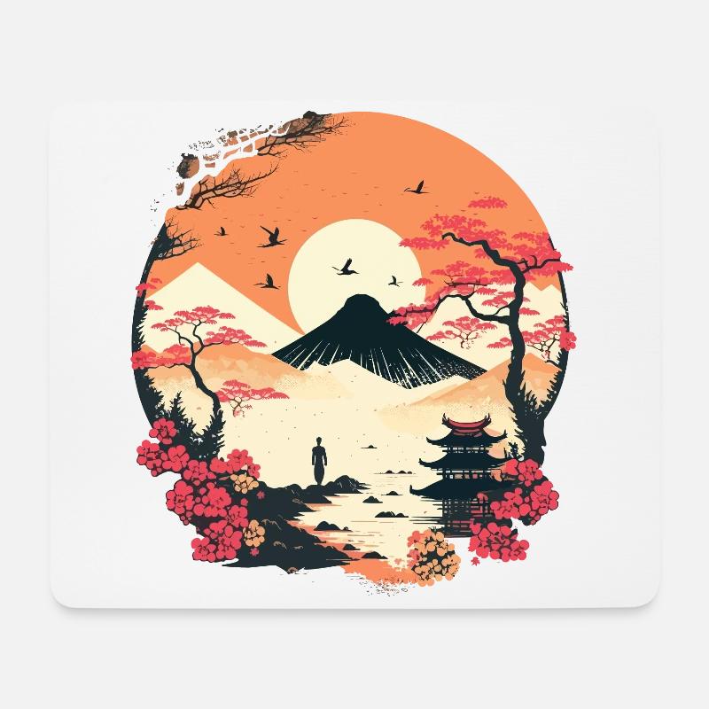 Japanisch - Mousepad (Querformat) - Weiß