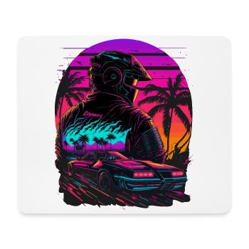 Miami Beach Vaperwave - Tapis de souris (format paysage) - blanc - Devant