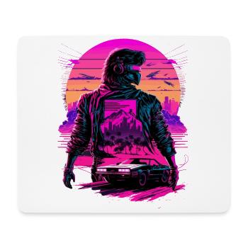 Futuristic Synthwave - Mouse Pad (horizontal) - white - Front
