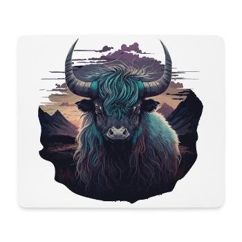 Tibet Yak - Tapis de souris (format paysage) - blanc - Devant