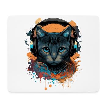 Hardstyle Katze - Mousepad (Querformat) - Weiß - Vorne