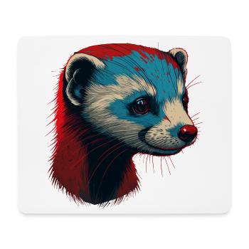 Rotes Frettchen - Mousepad (Querformat) - Weiß - Vorne