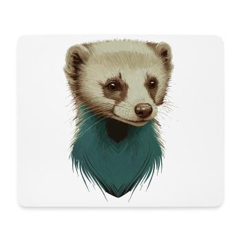 Mignon furet - Tapis de souris (format paysage) - blanc - Devant