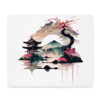 Lever de soleil japonais - Tapis de souris (format paysage) - blanc - Devant
