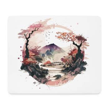 Zen-Garten - Mousepad (Querformat) - Weiß - Vorne