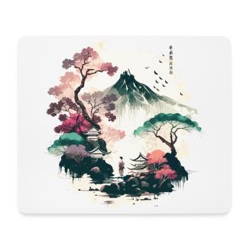Rote Sonne - Mousepad (Querformat) - Weiß - Vorne