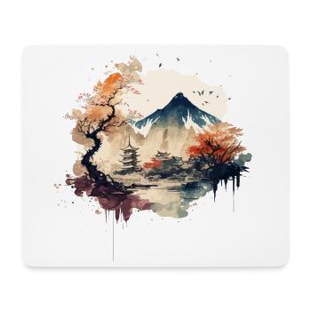 Chinesische Landschaft - Mousepad (Querformat) - Weiß - Vorne