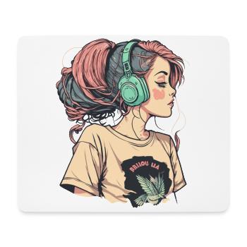 Lofi Beats - Mousepad (Querformat) - Weiß - Vorne