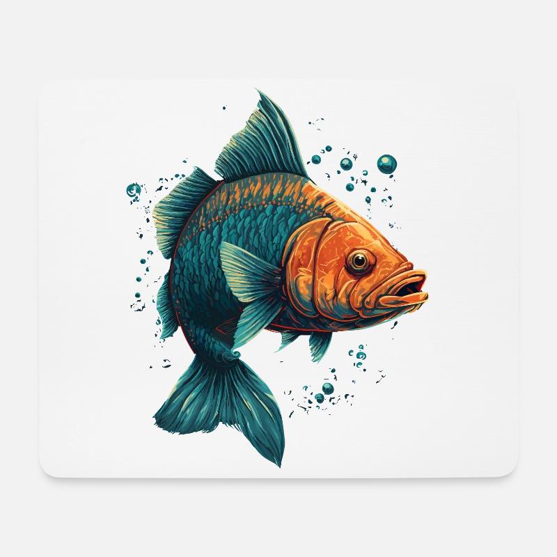 Hecht - Mousepad (Querformat) - Weiß