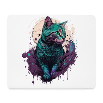 Cut Cat - Mouse Pad (horizontal) - white - Front