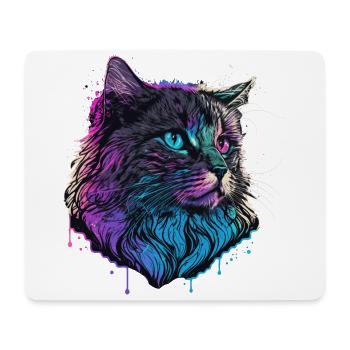 Dampfer Katze Illustration - Mousepad (Querformat) - Weiß - Vorne