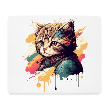 Vintage Kätzchen - Mousepad (Querformat) - Weiß - Vorne