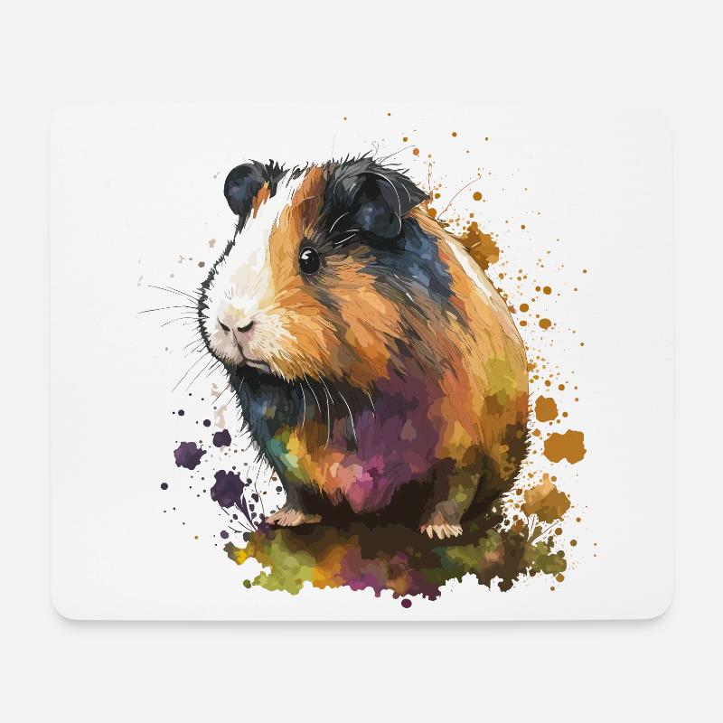 Hamster Illustration - Tapis de souris (format paysage) - blanc