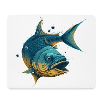 Peinture de poissons - Tapis de souris (format paysage) - blanc - Devant