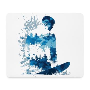 Snowboarder Abstrakt - Mousepad (Querformat) - Weiß - Vorne