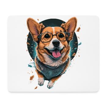 Funny Corgi - Mouse Pad (horizontal) - white - Front
