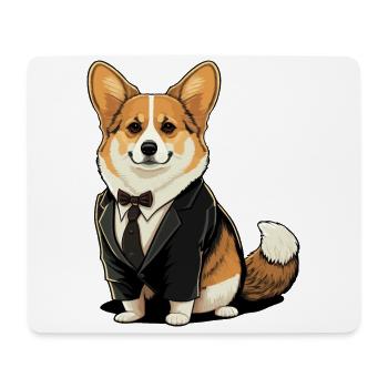 Corgi in Tuxedo Suit - Mouse Pad (horizontal) - white - Front