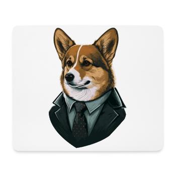 Dedective Corgi Art Illustration - Mouse Pad (horizontal) - white - Front