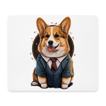 Chien Corgi espiègle - Tapis de souris (format paysage) - blanc - Devant
