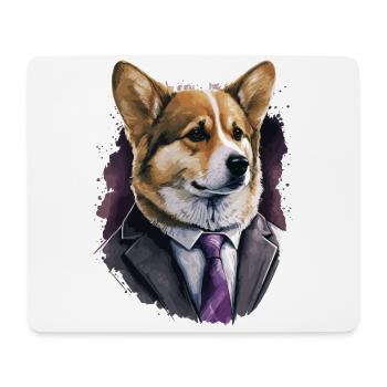 Fasionable eleganter Corgi - Mousepad (Querformat) - Weiß - Vorne